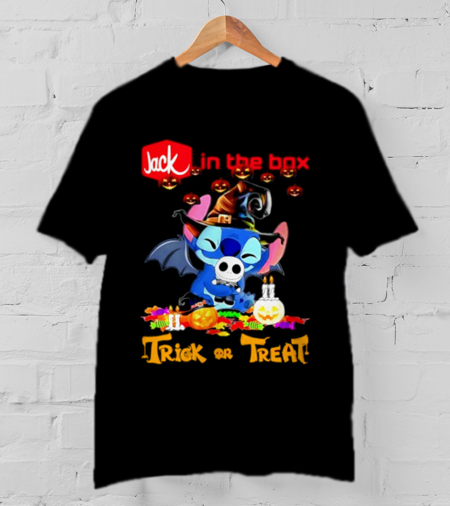 Jack In The Box Stitch Halloween Trick Or Treat 2026 T-Shirt