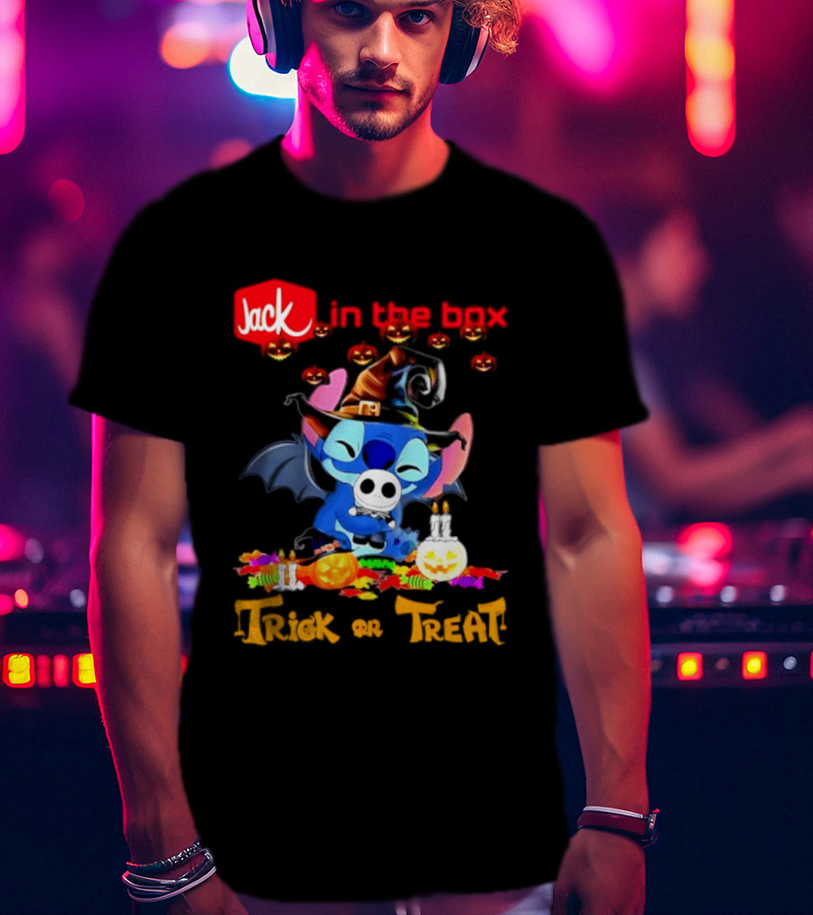 Jack In The Box Stitch Halloween Trick Or Treat 2026 T-Shirt