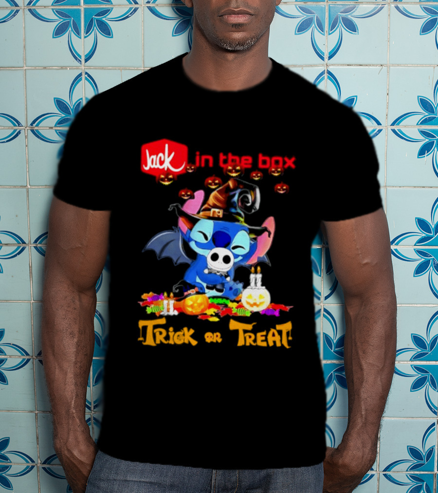 Jack In The Box Stitch Halloween Trick Or Treat 2026 T-Shirt