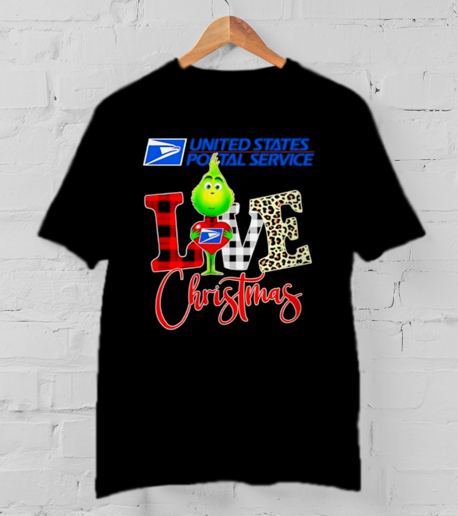 United States Postal Service Grinch Love Christmas T-Shirt