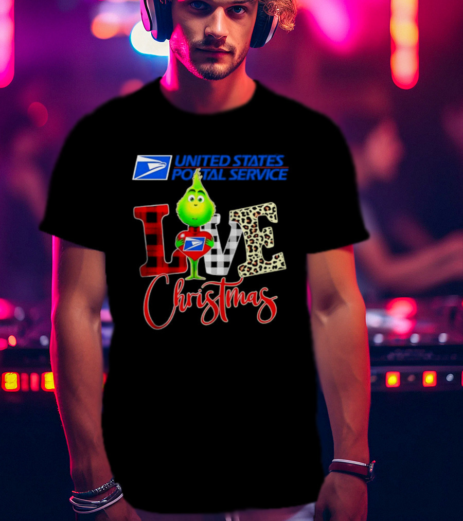 United States Postal Service Grinch Love Christmas T-Shirt