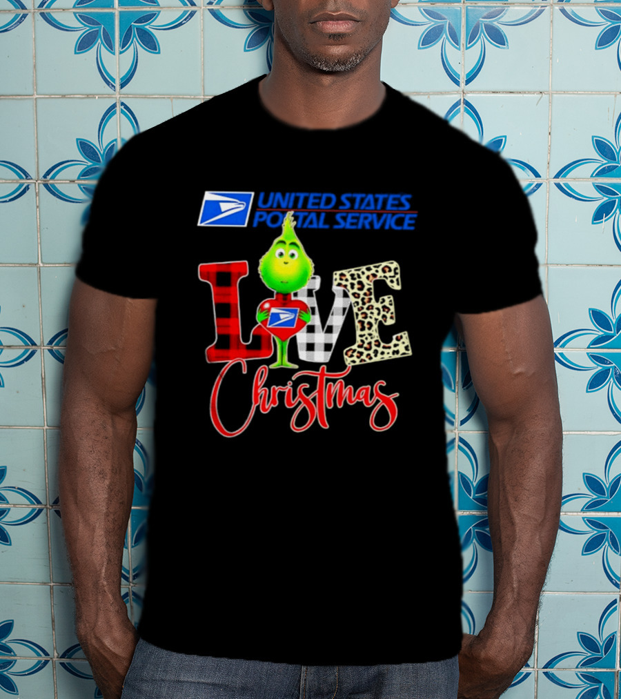 United States Postal Service Grinch Love Christmas T-Shirt
