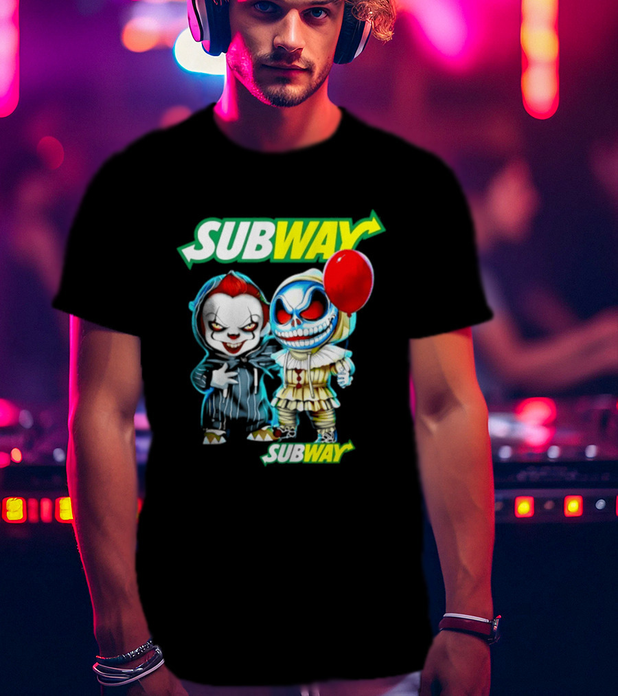 Subway Halloween 2026 Pennywise Skellington Red Balloon T-Shirt