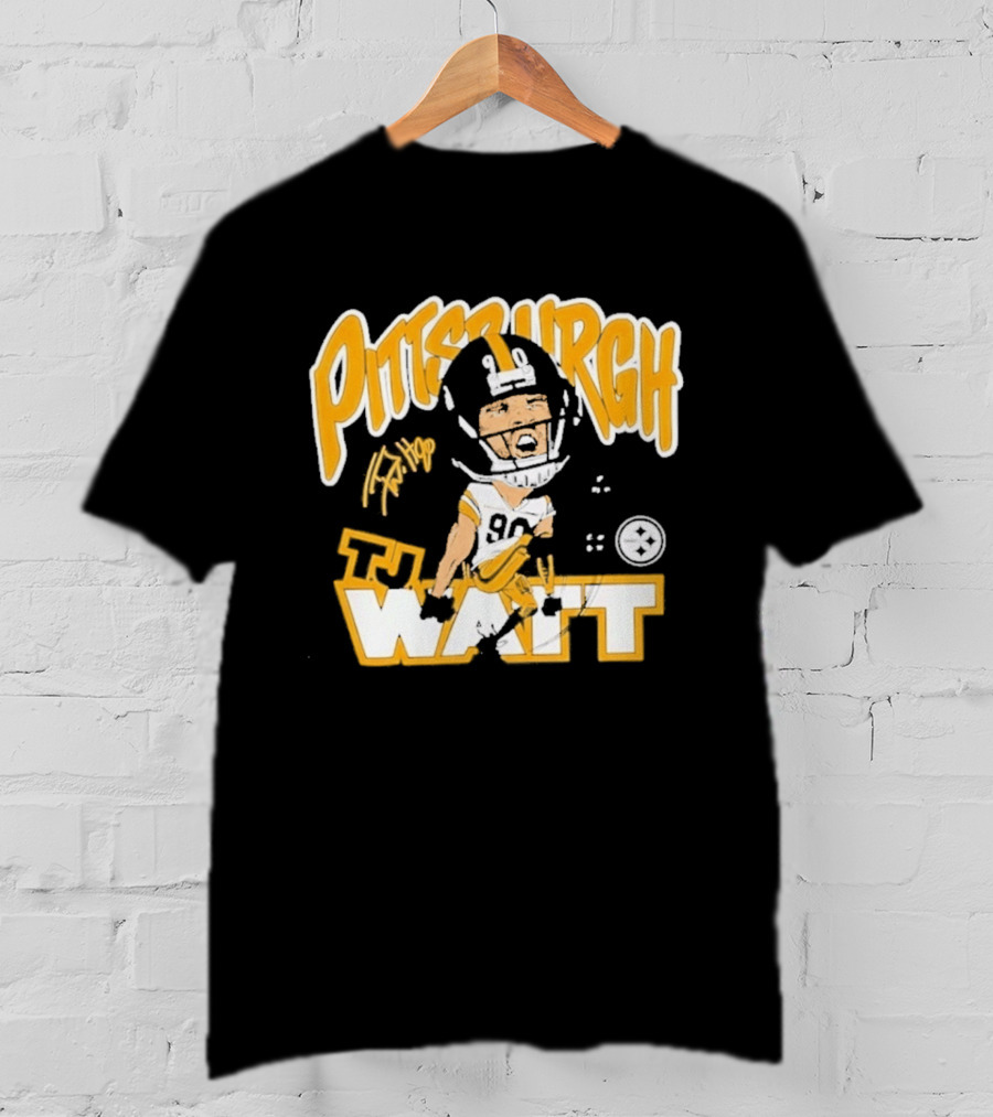 Pittsburgh TJ Watt 90 Cartoon Scream Steelers T-Shirt