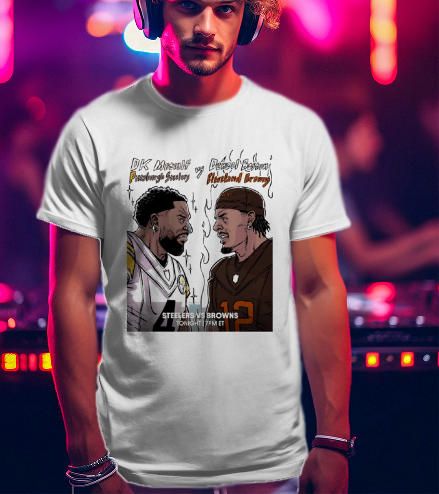 DK Metcalf Pittsburgh Steelers Vs Denzel Boston Cleveland Browns Steelers Vs Browns T-Shirt