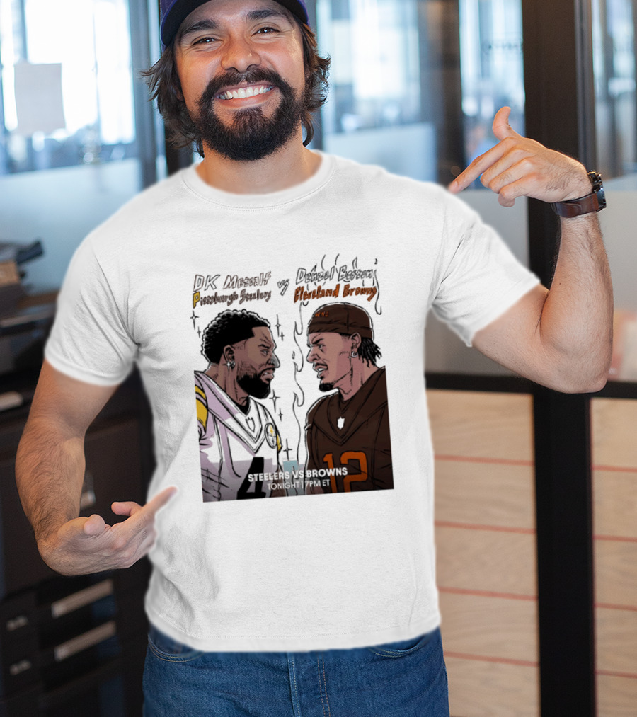 DK Metcalf Pittsburgh Steelers Vs Denzel Boston Cleveland Browns Steelers Vs Browns T-Shirt