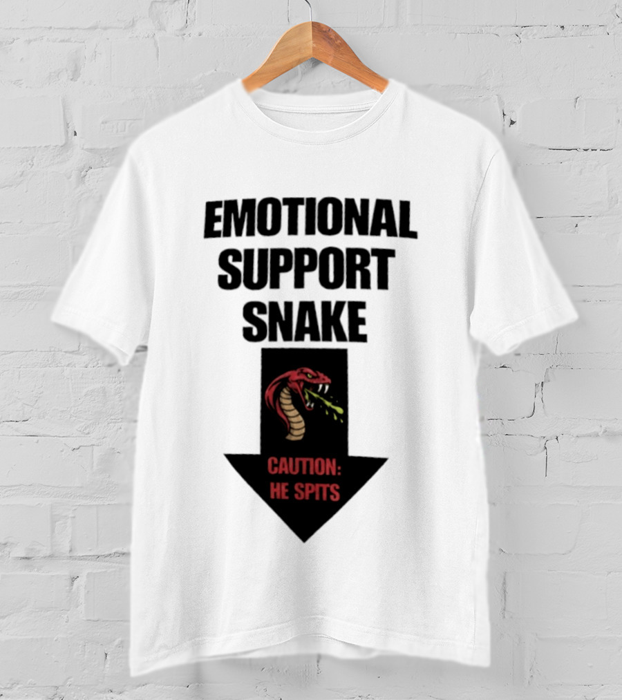Emotional Support Snake Caution He Spits Arrow T-Shirt