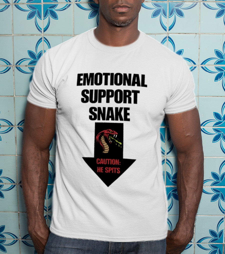 Emotional Support Snake Caution He Spits Arrow T-Shirt