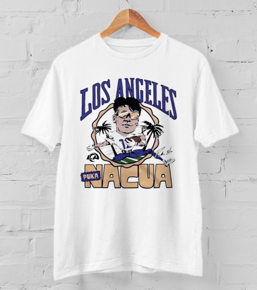 Los Angeles Rams Puka Nacua Player Caricature Football Fan T-Shirt