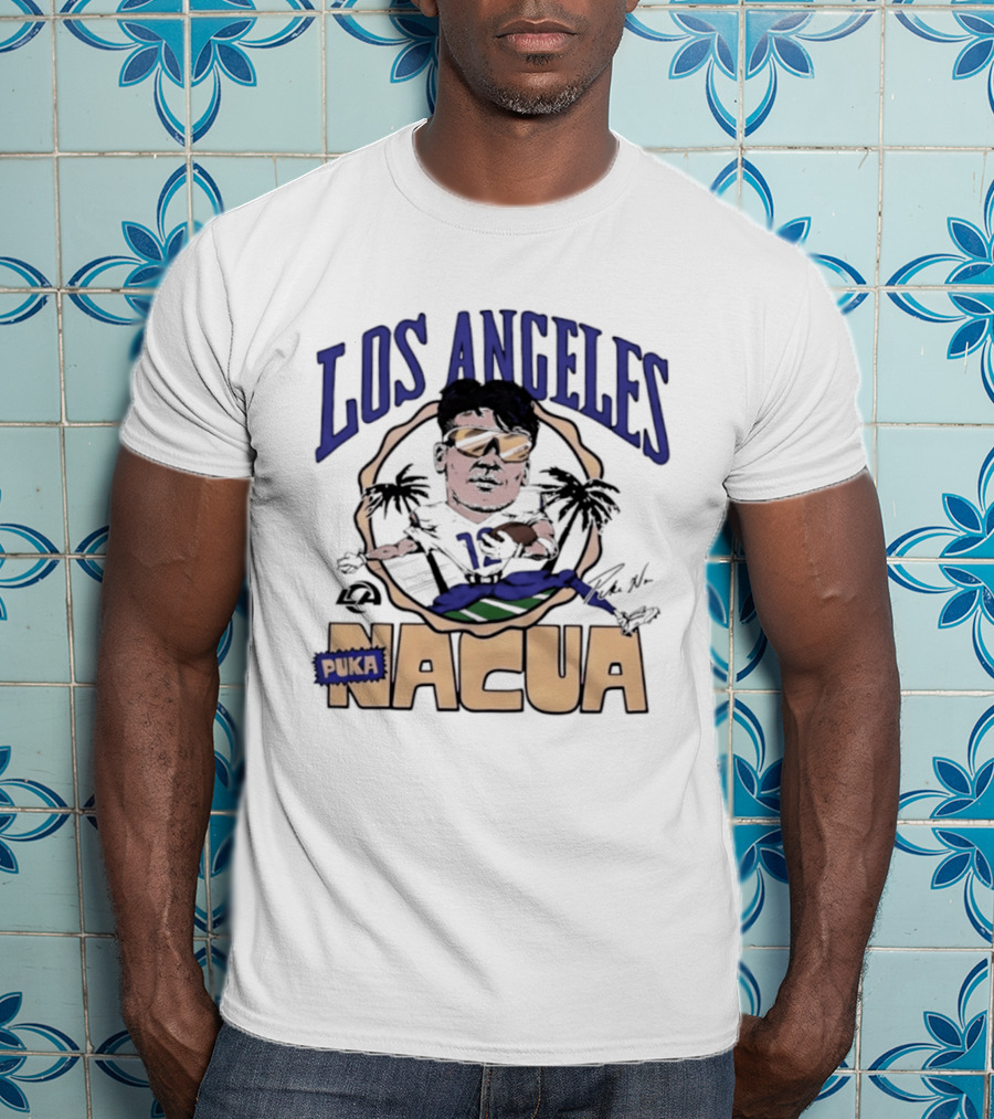 Los Angeles Rams Puka Nacua Player Caricature Football Fan T-Shirt