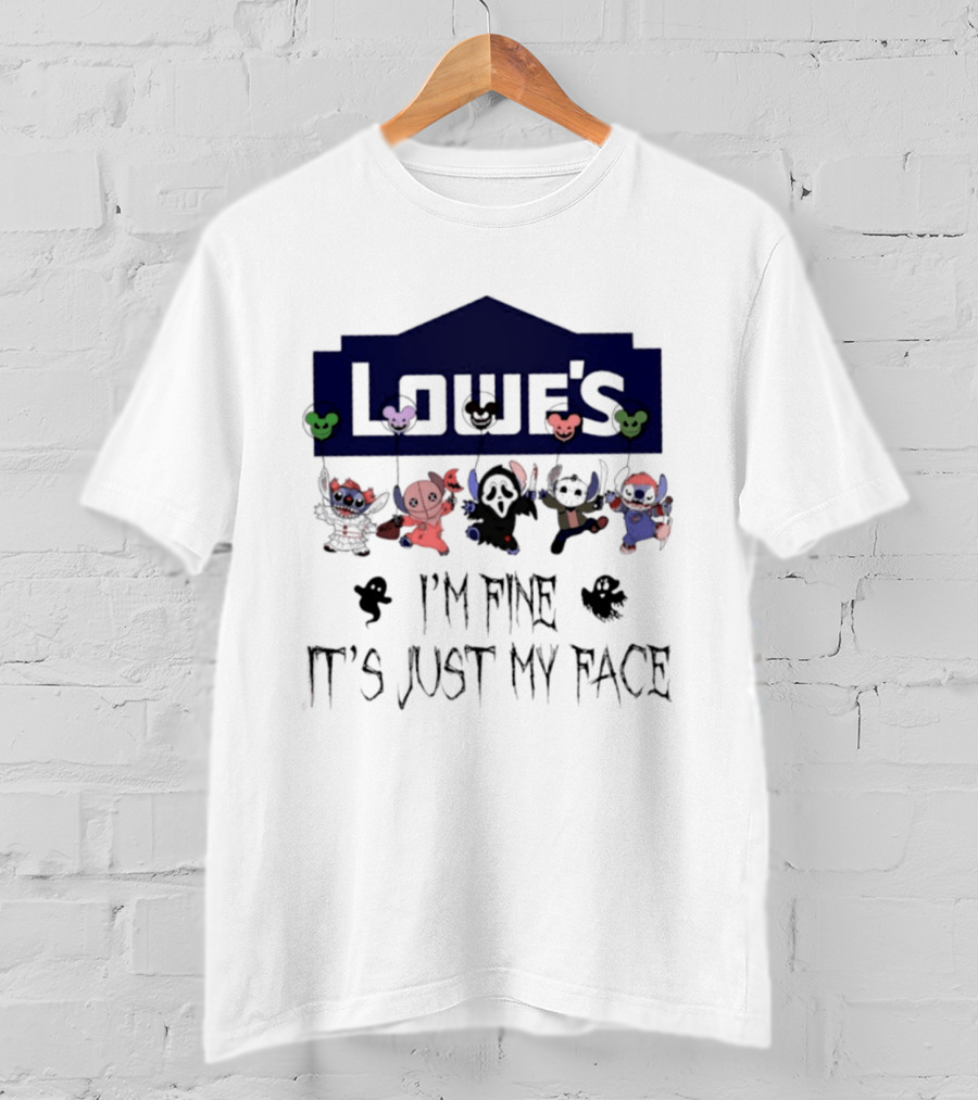 Lowe's X Stitch 2026 Halloween I'm Fine It's Just My Face T-Shirt