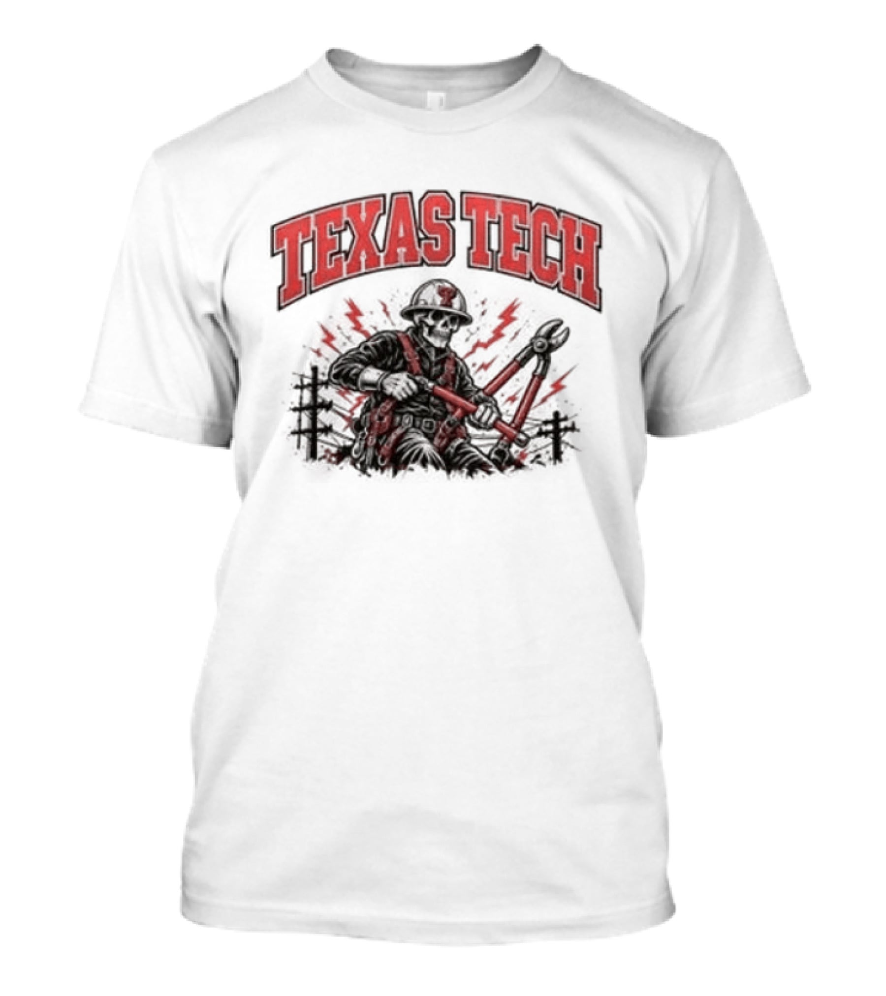 Texas Tech Red Raiders Lineman Halloween 2026 Football Spooky Skeleton T-Shirt