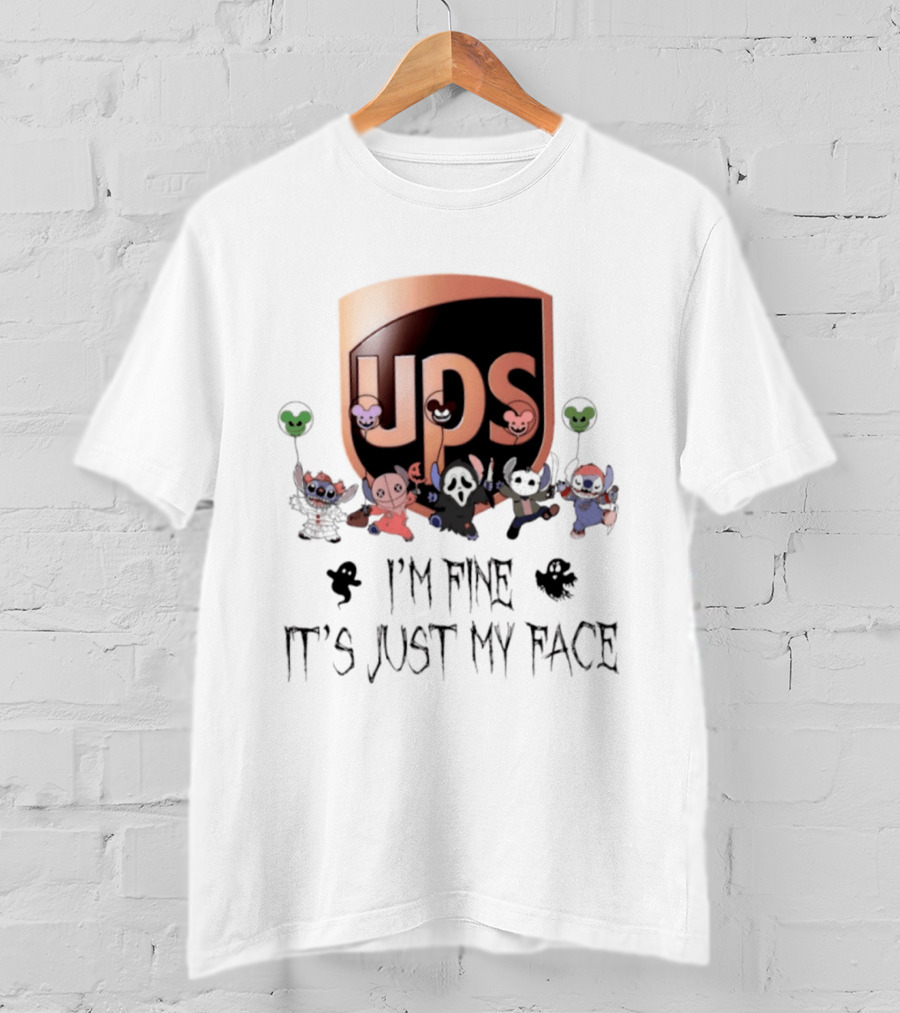 UPS X Stitch Halloween 2026 I'm Fine It's Just My Face T-Shirt