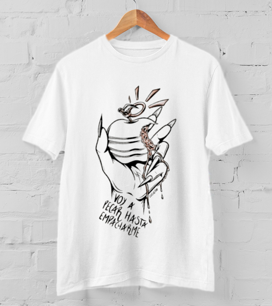 Voy A Pecar Hasta Empacharme Apple Heart And Grenade T-Shirt