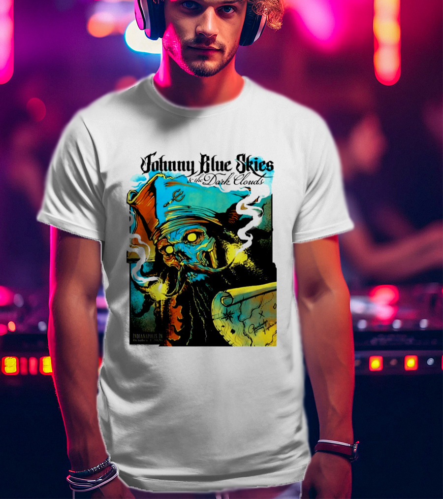 Johnny Blue Skies And The Dark Clouds Pirate Map Gainbridge Fieldhouse Indianapolis 2026 Event T-Shirt