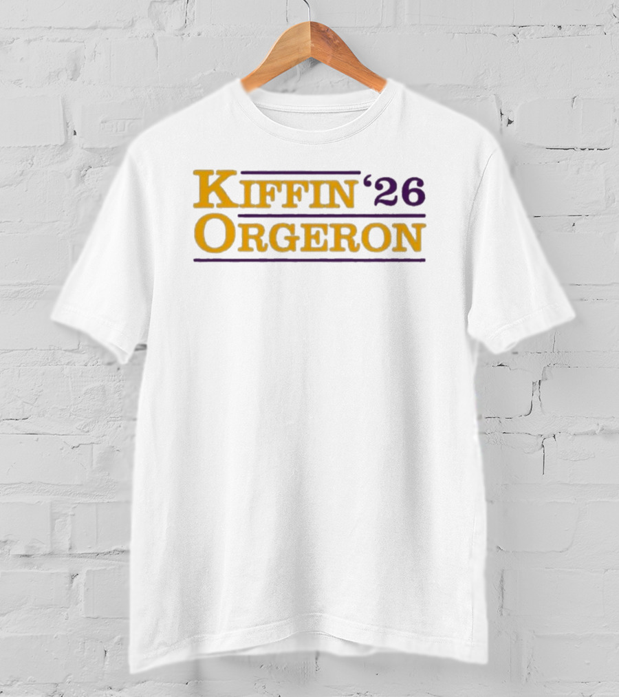 Kiffin Orgeron 26 Yellow And Purple T-Shirt