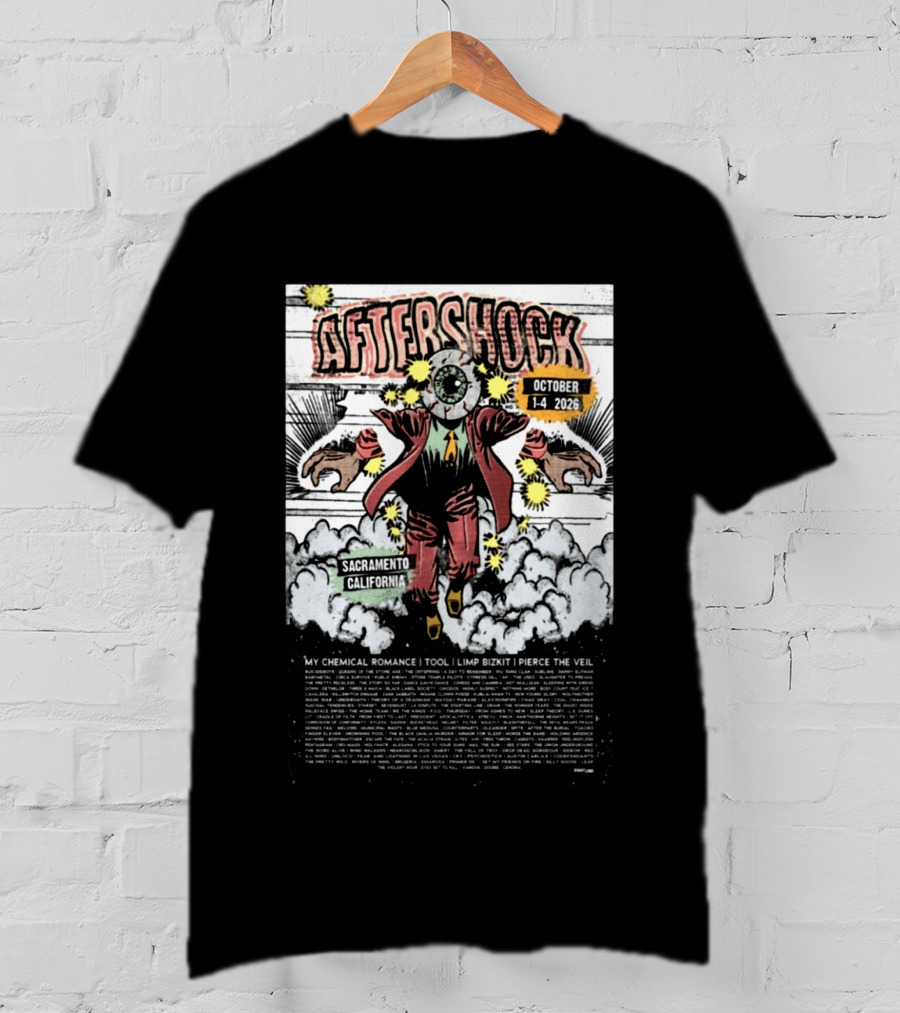 Aftershock Festival 2026 Sacramento California October 1 4 My Chemical Romance Tool Limp Bizkit Pierce The Veil T-Shirt