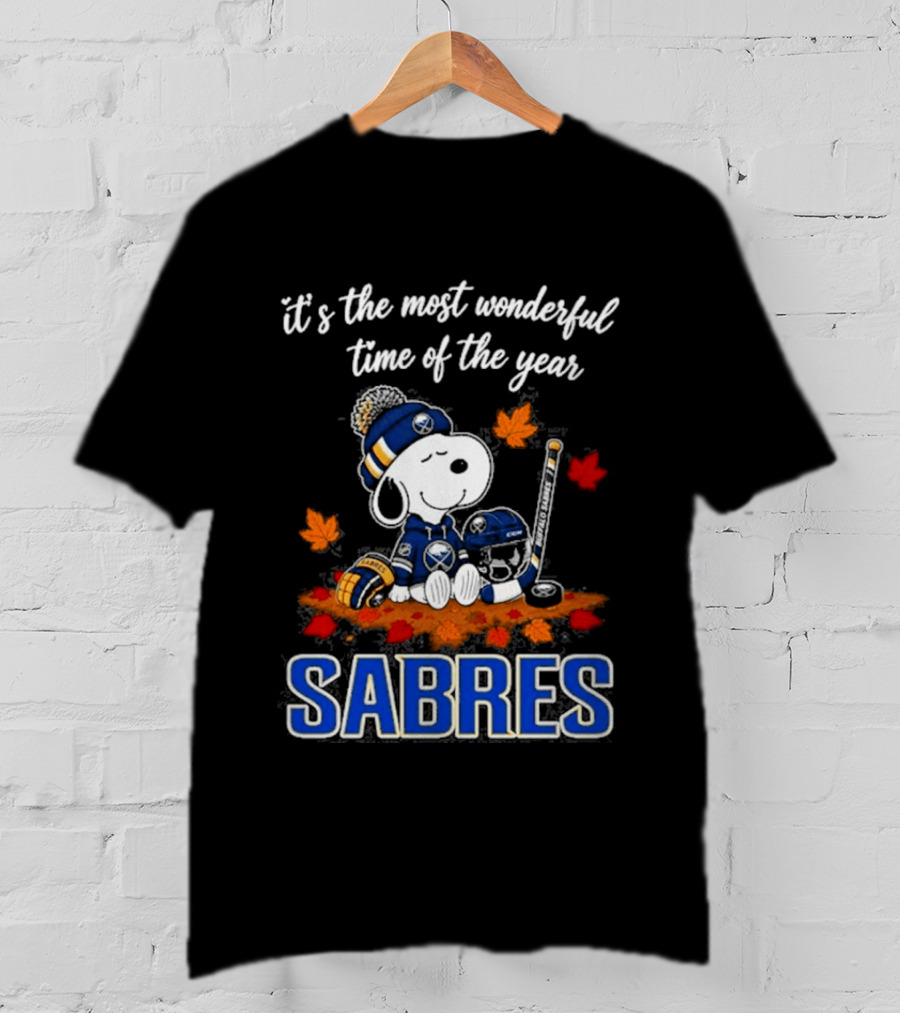 Buffalo Sabres Snoopy It's The Most Wonderful Time Of The Year Autumn Football T-Shirt