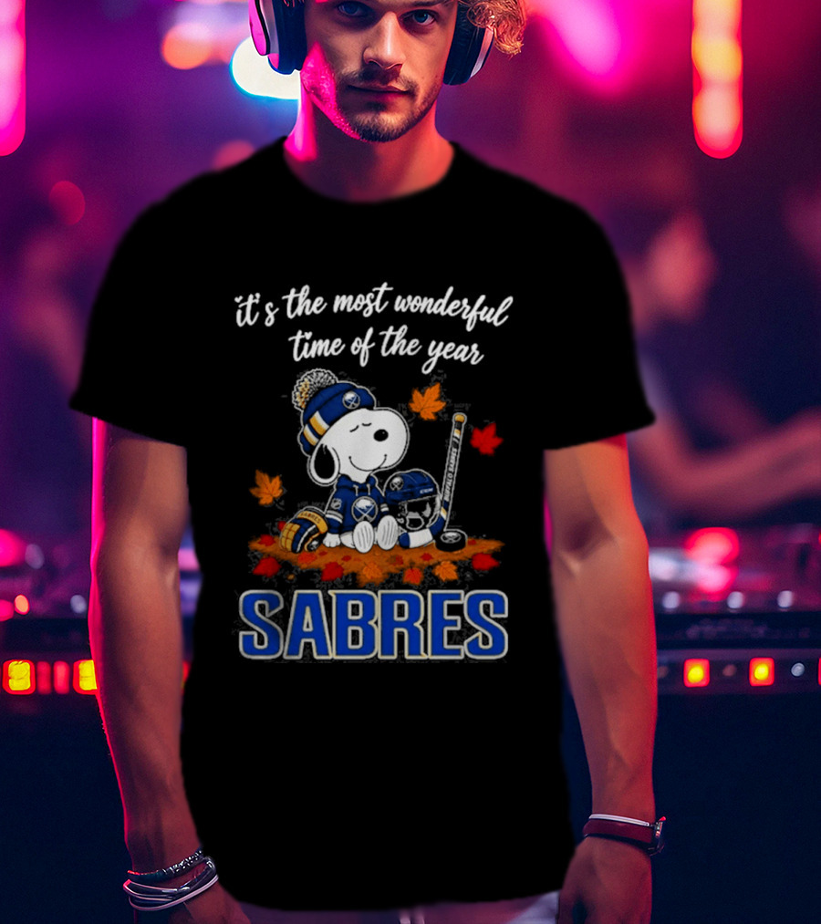 Buffalo Sabres Snoopy It's The Most Wonderful Time Of The Year Autumn Football T-Shirt