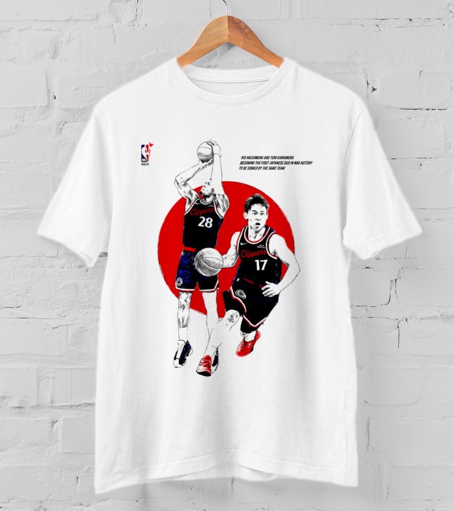 Rui Hachimura Yuki Kawamura Japanese Duo Clippers NBA Basketball 28 17 T-Shirt