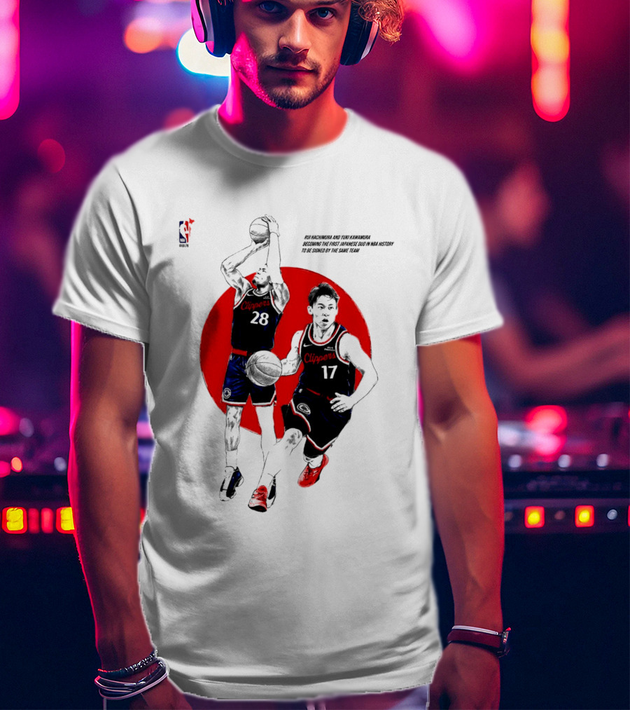 Rui Hachimura Yuki Kawamura Japanese Duo Clippers NBA Basketball 28 17 T-Shirt