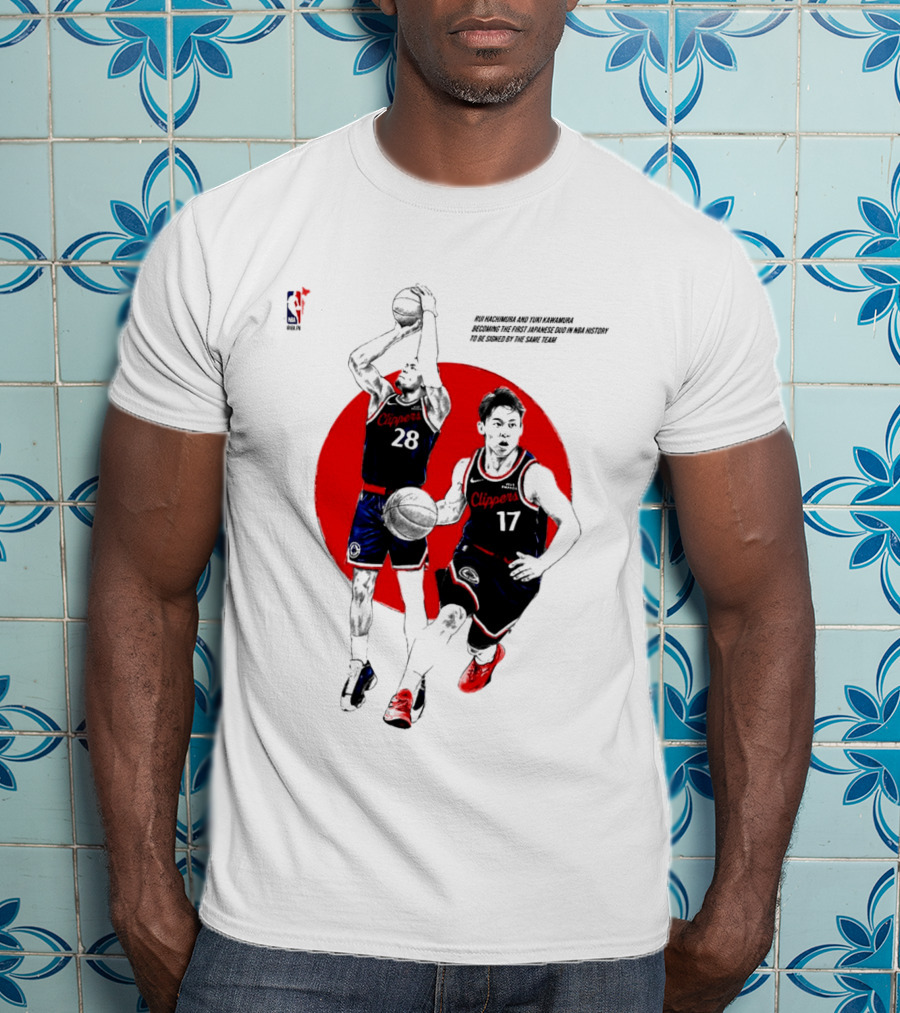 Rui Hachimura Yuki Kawamura Japanese Duo Clippers NBA Basketball 28 17 T-Shirt