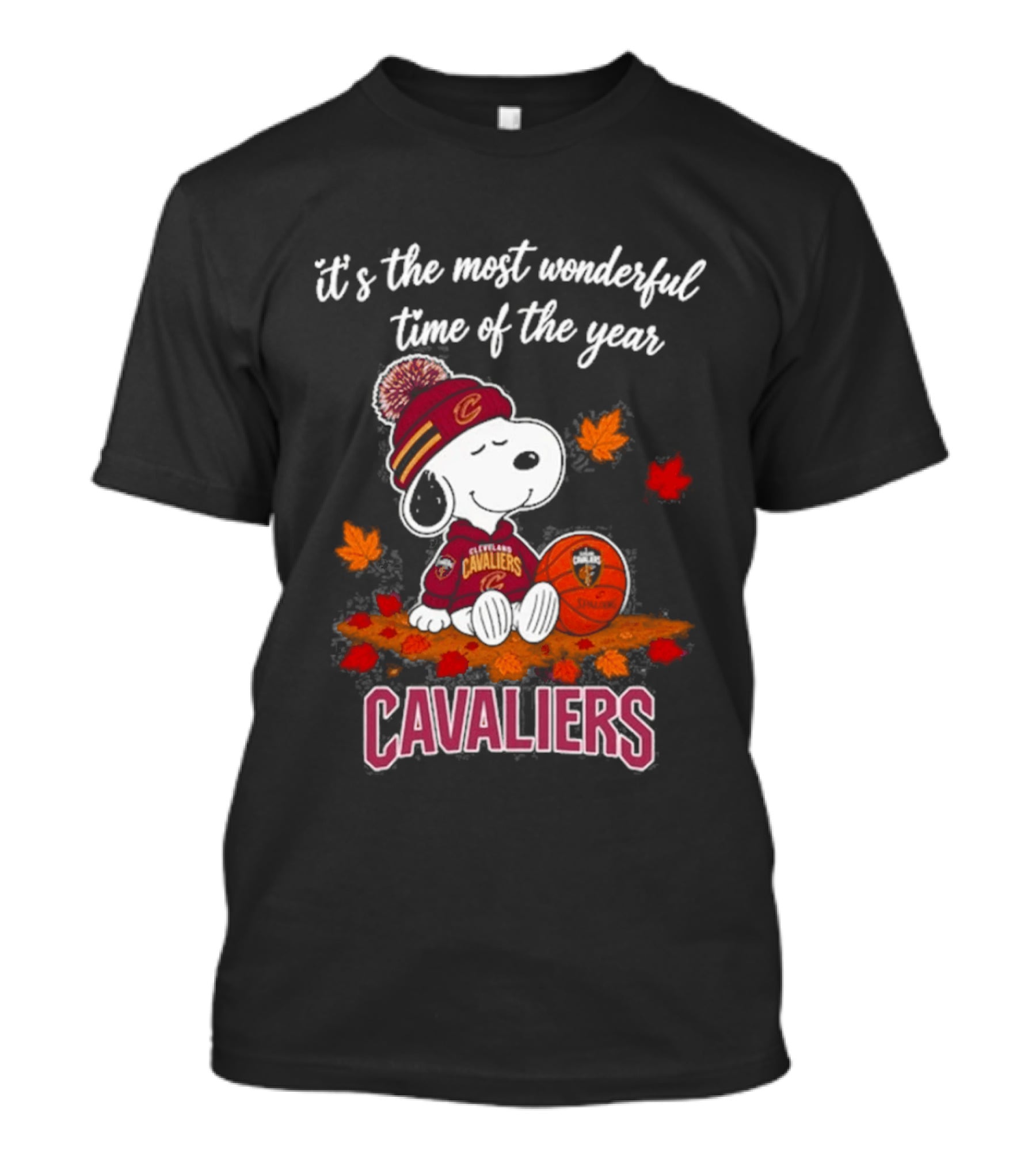 Cleveland Cavaliers Snoopy It's The Most Wonderful Time Of The Year Autumn Football T-Shirt