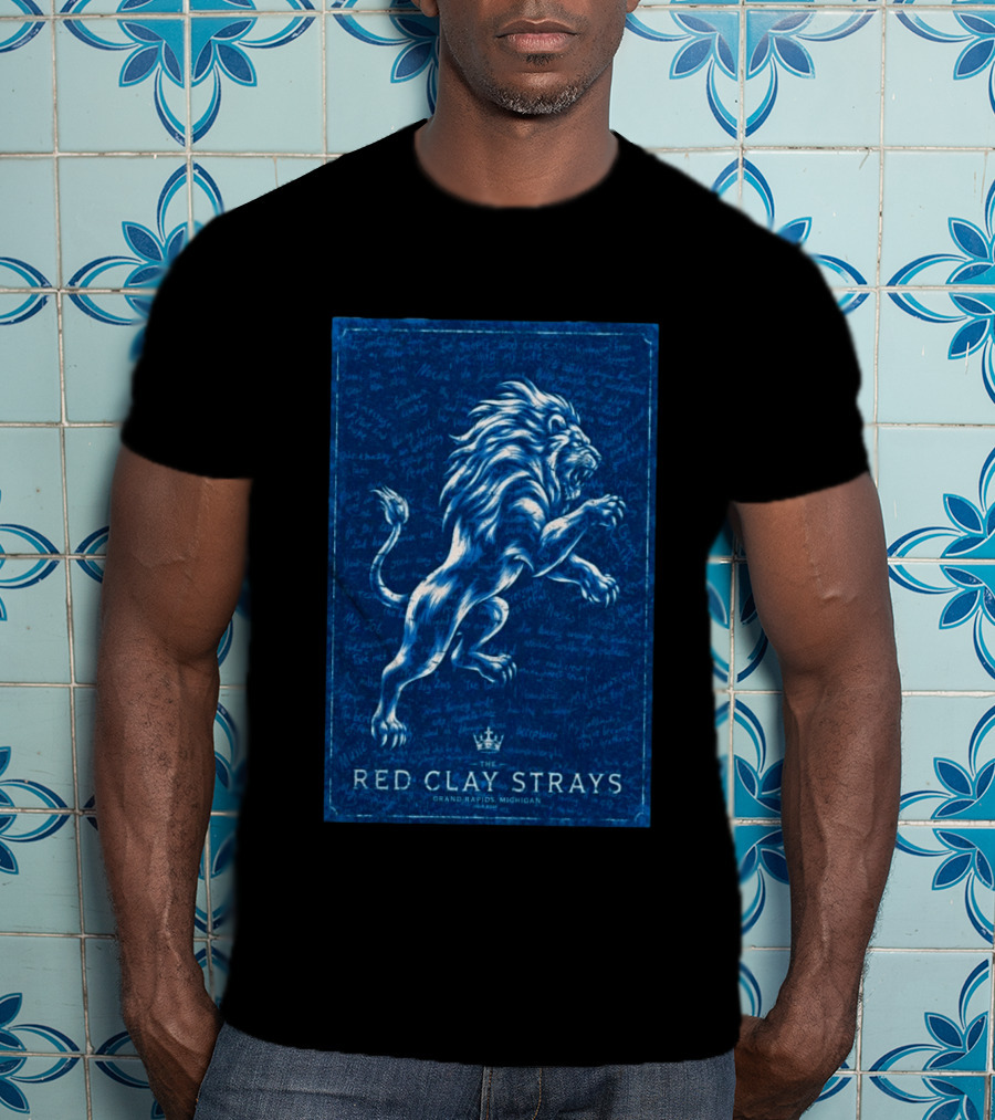 The Red Clay Strays Lion Art Grand Rapids Michigan Concert T-Shirt
