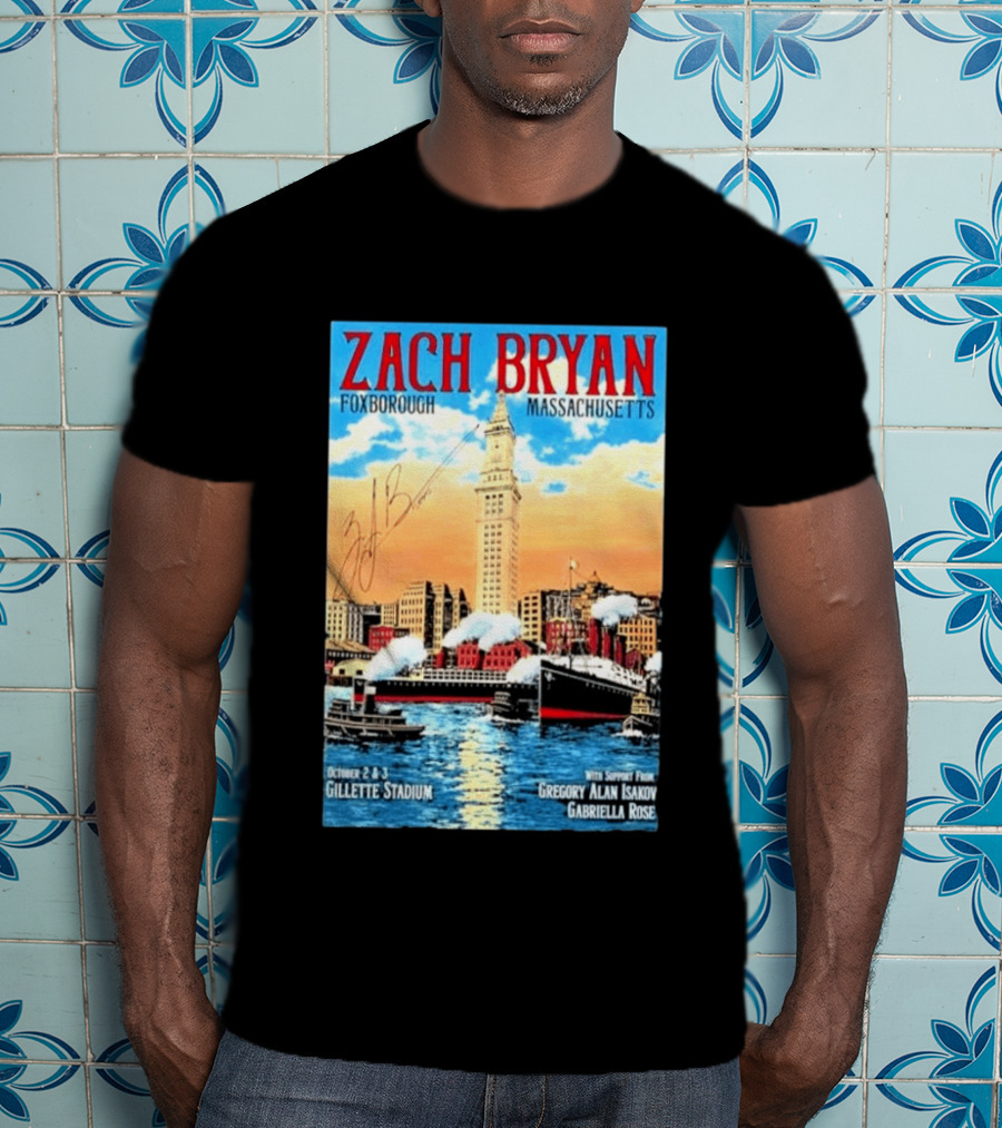 Zach Bryan Foxborough Massachusetts Gillette Stadium October 2 3 2026 Gregory Alan Isakov Gabriella Rose T-Shirt