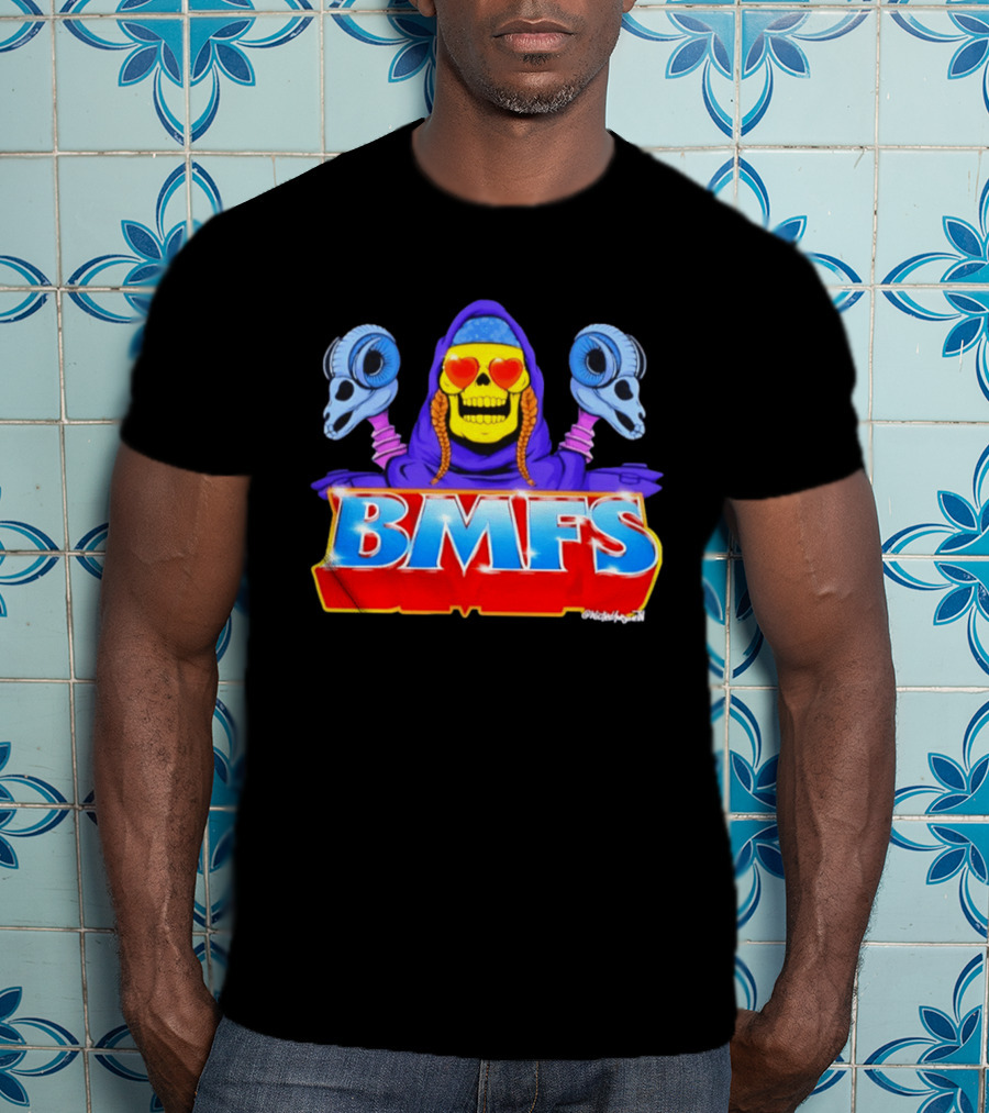 BMFS Halloween Skull With Heart Eyes And Ram Skulls T-Shirt