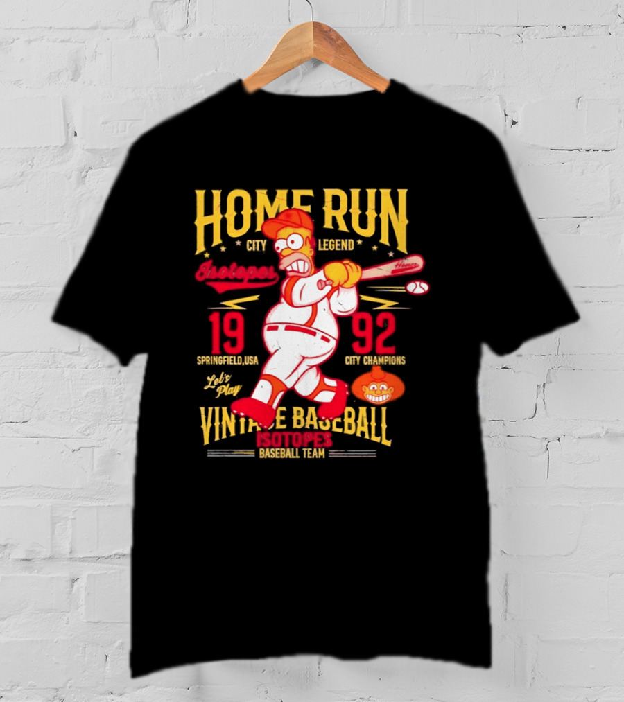 Home Run City Legend Springfield USA 1992 Let's Play Vintage Baseball Team T-Shirt