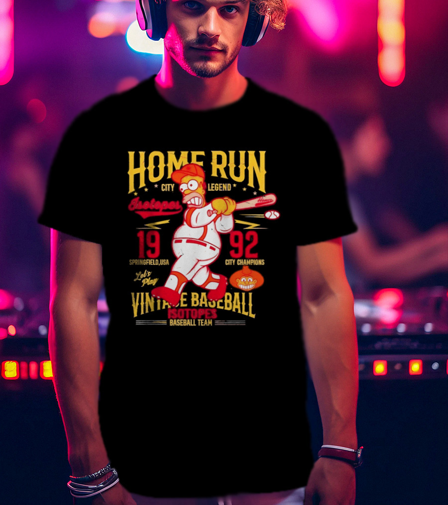 Home Run City Legend Springfield USA 1992 Let's Play Vintage Baseball Team T-Shirt