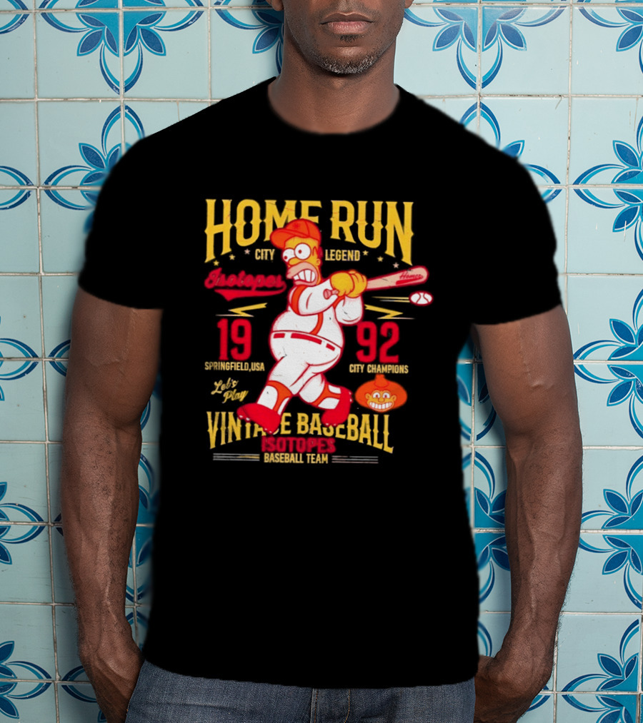 Home Run City Legend Springfield USA 1992 Let's Play Vintage Baseball Team T-Shirt