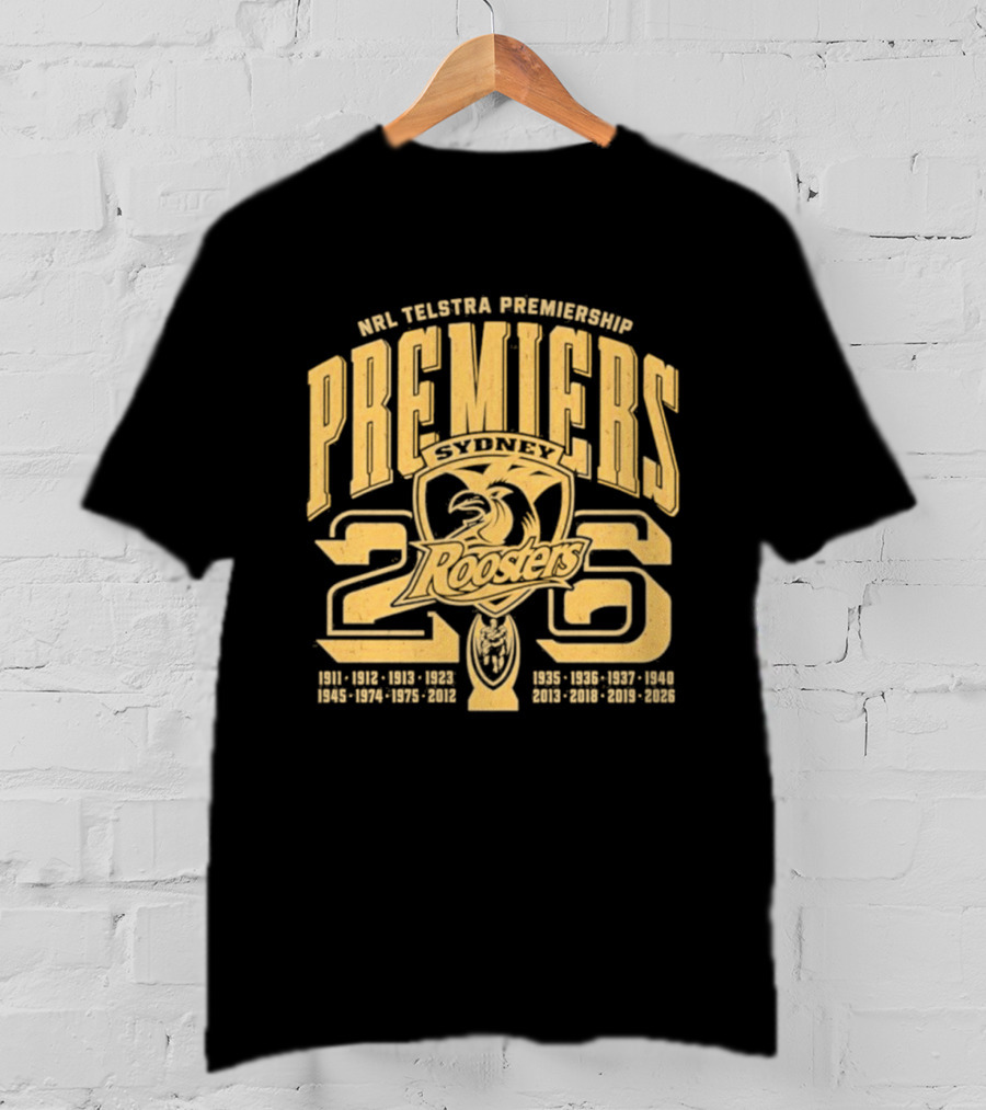 NRL Telstra Premiership Sydney Roosters Premiers 2026 T-Shirt