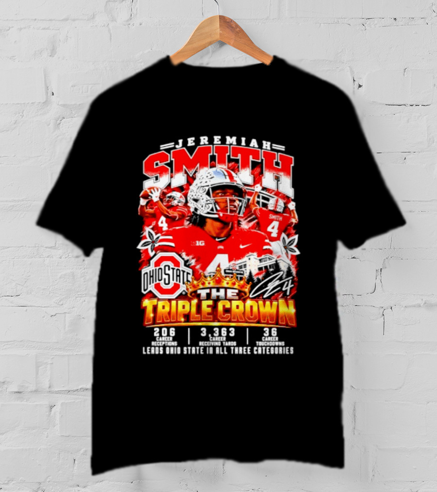 Jeremiah Smith Ohio State The Triple Crown 3.1.3 3.2.3 3.8.2 Football Player T-Shirt