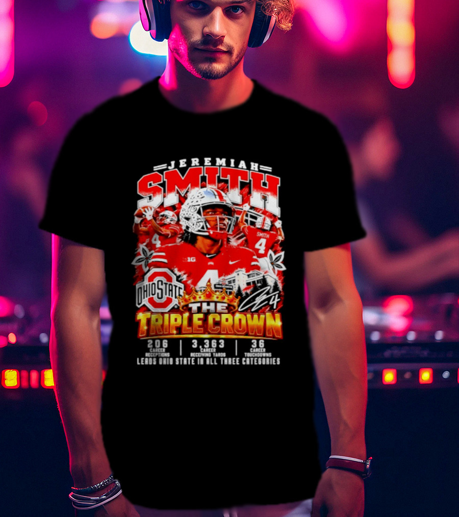 Jeremiah Smith Ohio State The Triple Crown 3.1.3 3.2.3 3.8.2 Football Player T-Shirt