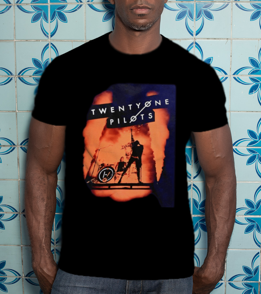 Twenty One Pilots Concert Orange Stage Lights Silhouette Tyler Joseph T-Shirt