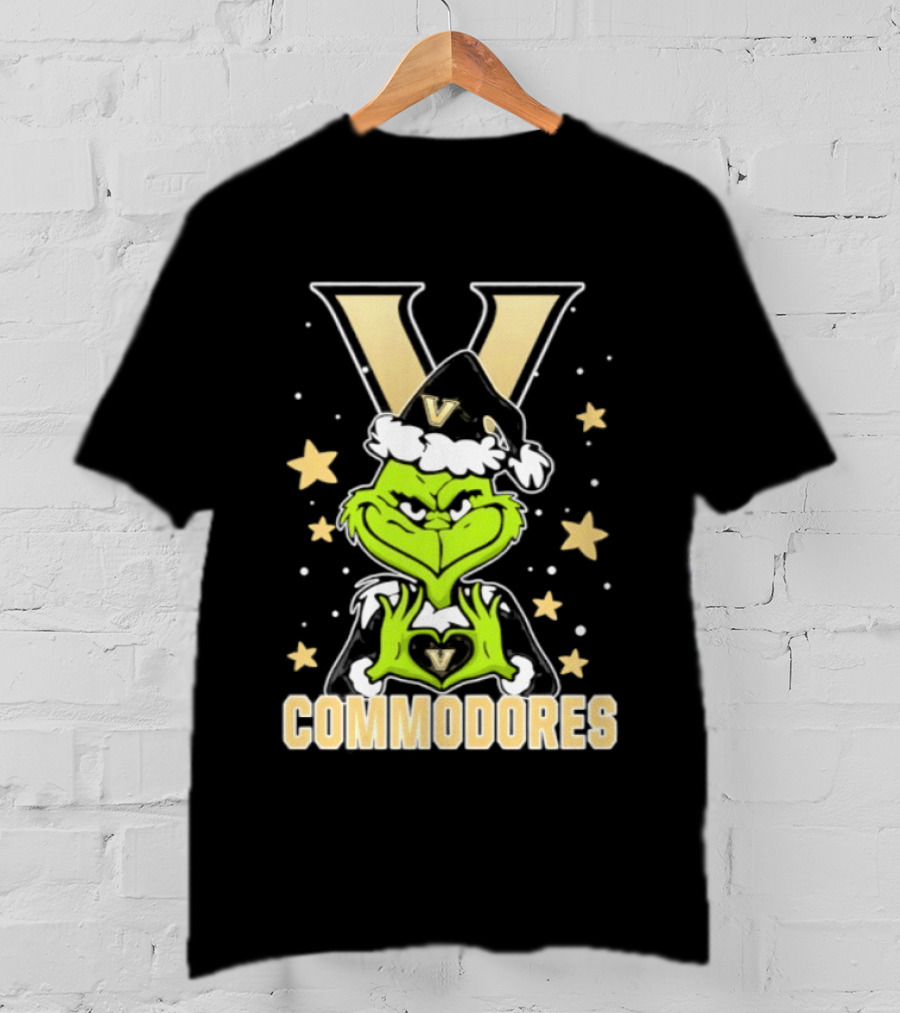 Vanderbilt Commodores Grinch Christmas Love Hands 2026 Football T-Shirt