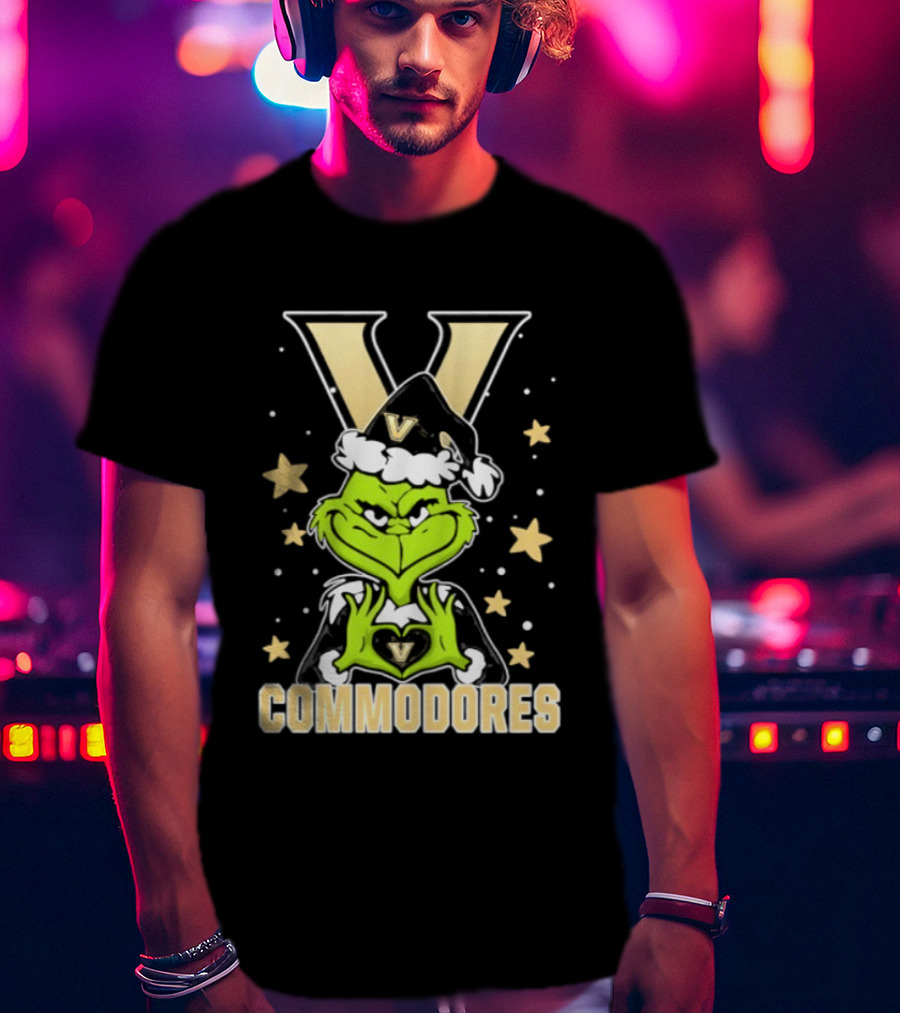 Vanderbilt Commodores Grinch Christmas Love Hands 2026 Football T-Shirt