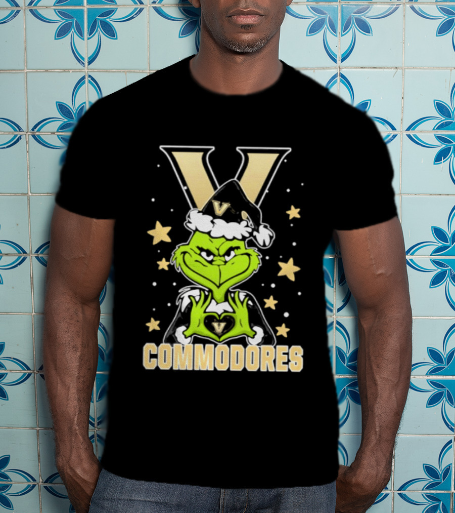 Vanderbilt Commodores Grinch Christmas Love Hands 2026 Football T-Shirt