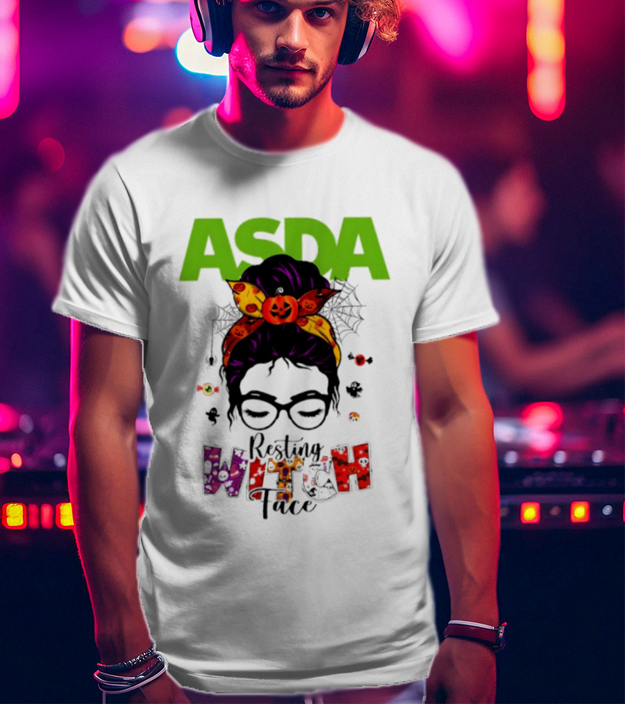 ASDA Resting Witch Face Halloween 2026 Pumpkin Headband Glasses T-Shirt