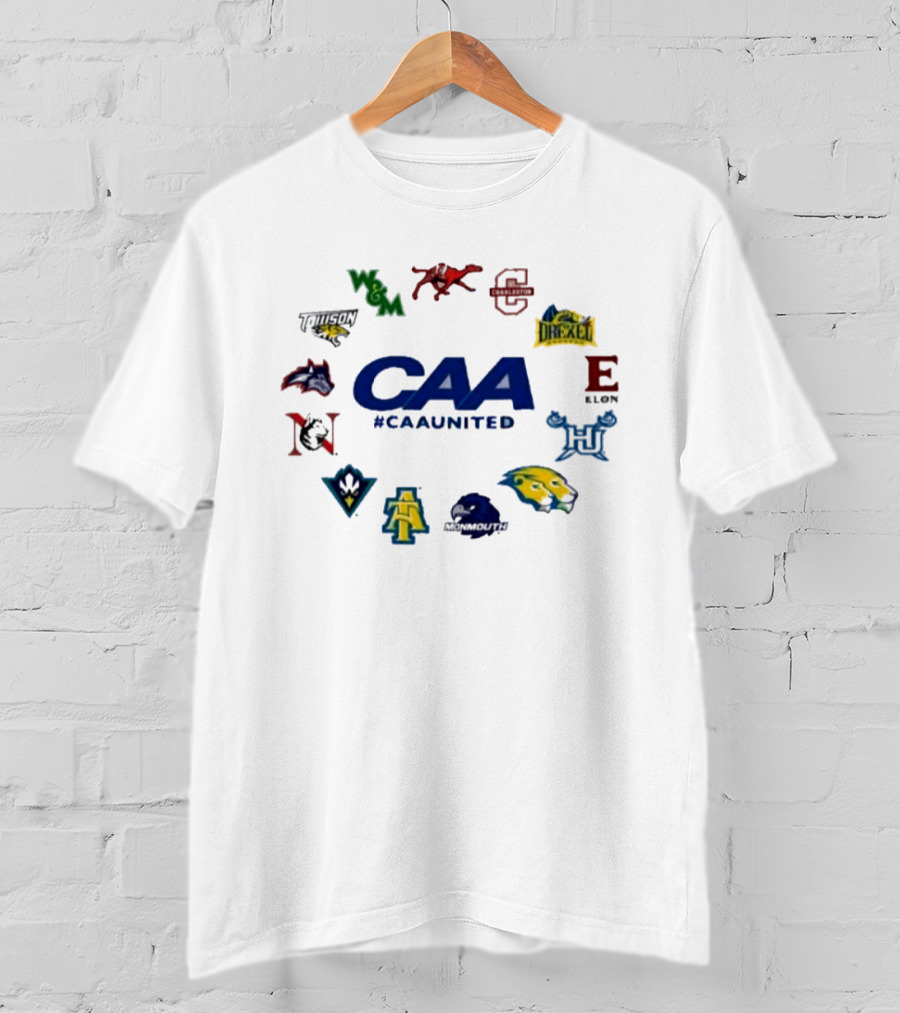 CAA United All Team Logos William & Mary Towson Drexel Elon T-Shirt