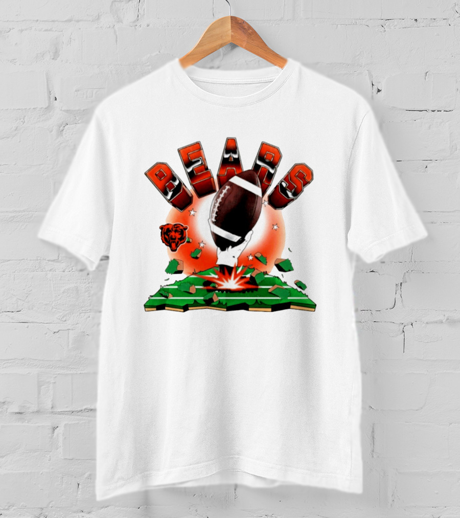 Chicago Bears 2026 Explode Clubhouse Football Logo Stars T-Shirt