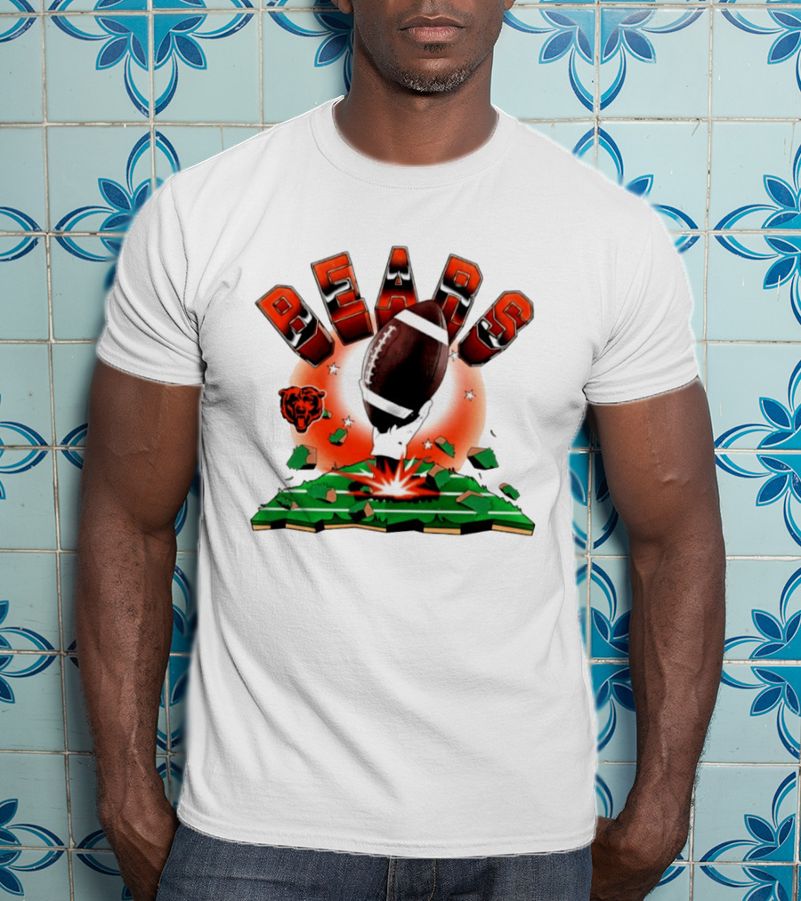 Chicago Bears 2026 Explode Clubhouse Football Logo Stars T-Shirt