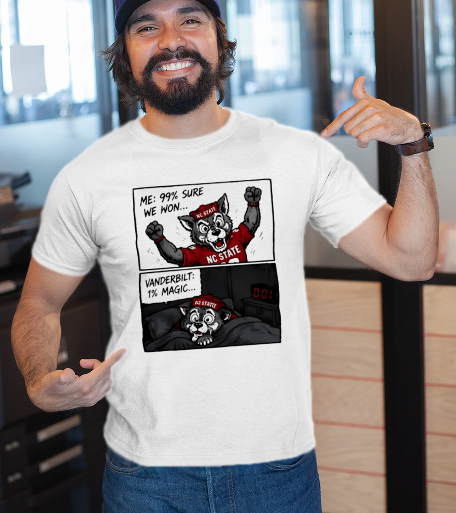 NC State Wolfpack 99 Percent Sure We Won Vanderbilt 1 Percent Magic Comic T-Shirt