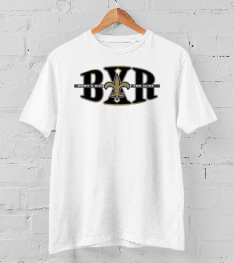 New Orleans Saints BXR Born X Raised Fleur De Lis Block Letter T-Shirt