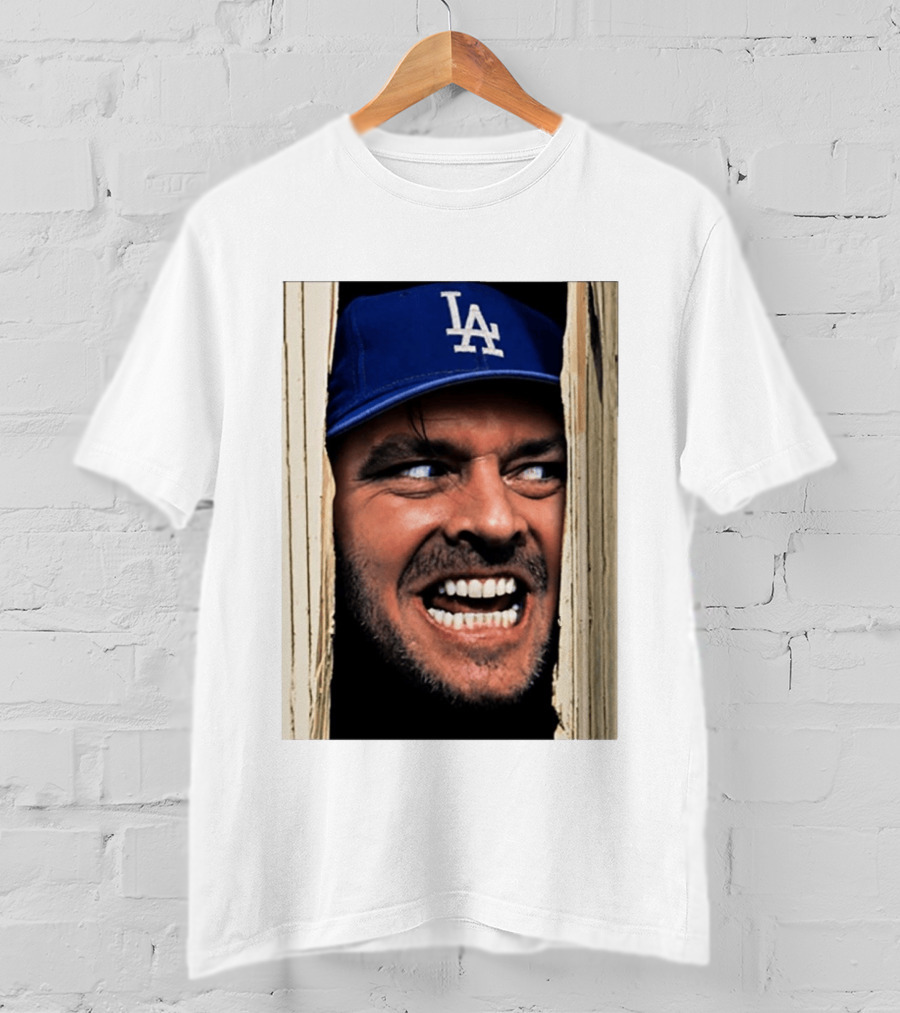 Jack Torrance LA Dodgers Hat Here's Johnny The Shining Baseball T-Shirt