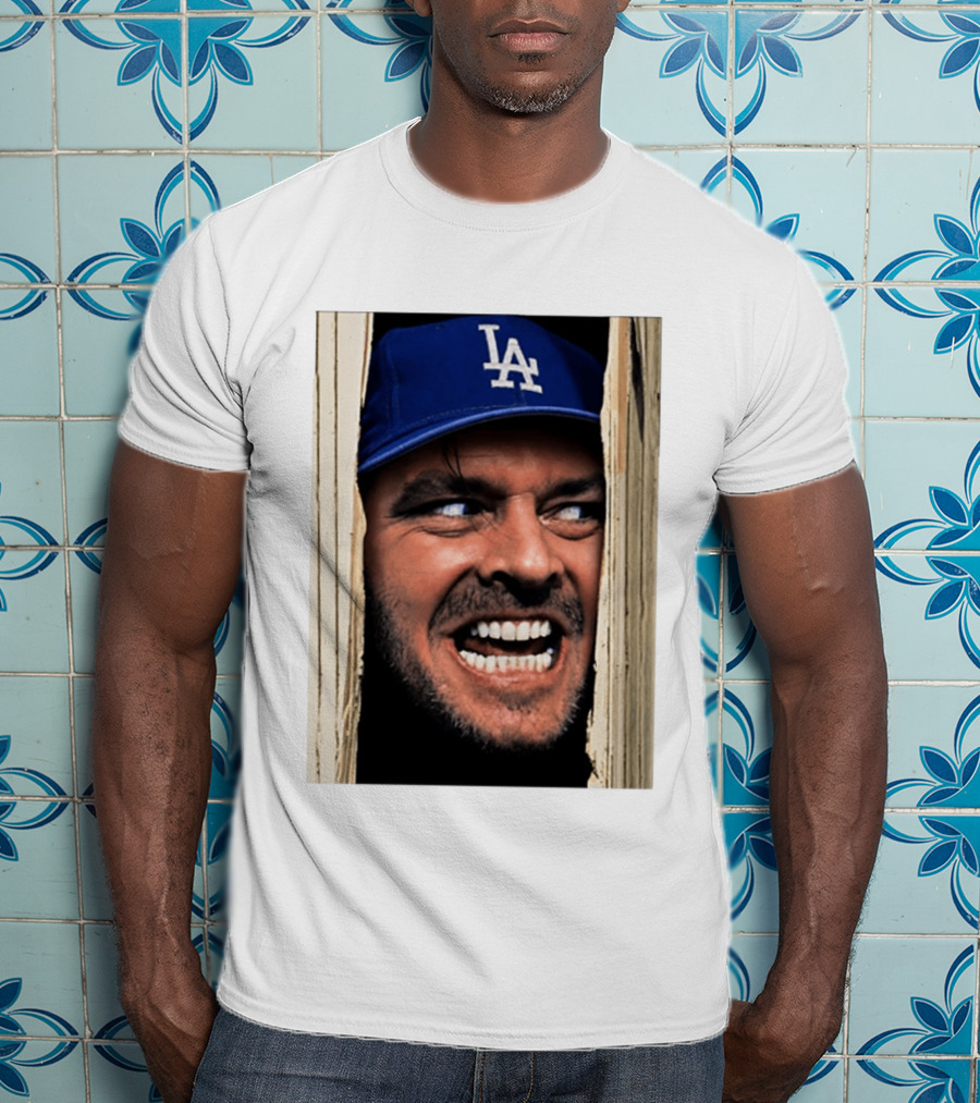 Jack Torrance LA Dodgers Hat Here's Johnny The Shining Baseball T-Shirt