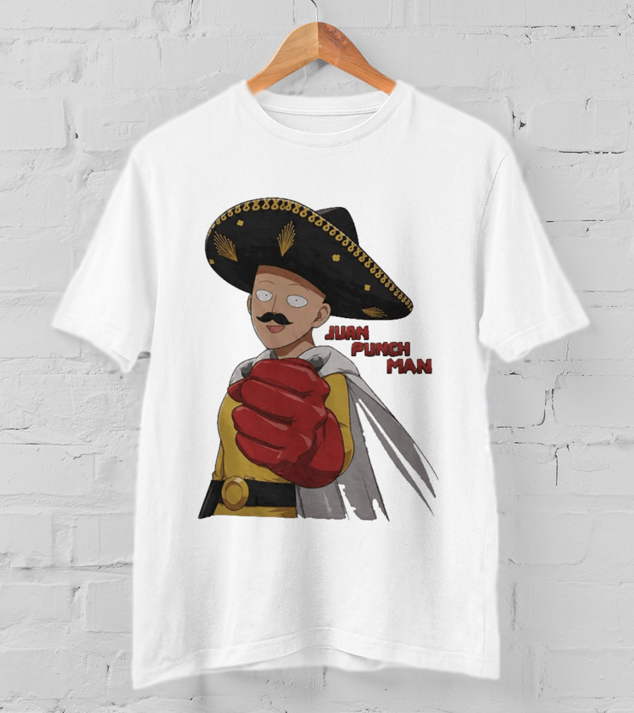 Juan Punch Man Mexican Sombrero Moustache T-Shirt