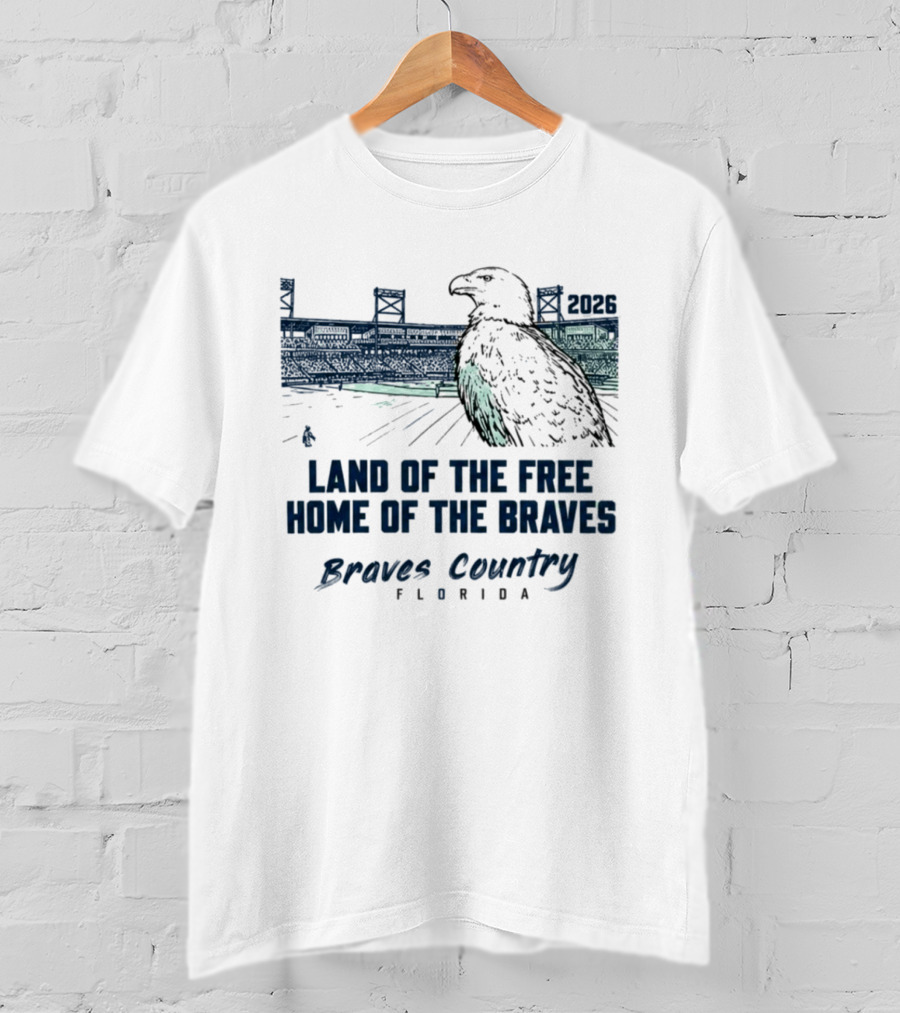 Land Of The Free Home Of The Braves Country Florida Eagle 2023 T-Shirt